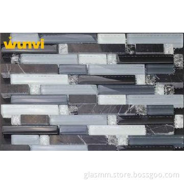 Environmental - Friendly Marble Crystal Strip Mosaic Tile F